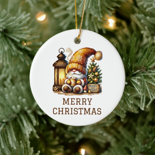 Cute Gnome Christmas Ceramic Tree Decoration (Tree)