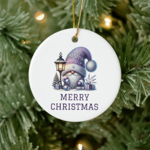 Cute Gnome Christmas Ceramic Tree Decoration