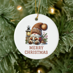 Cute Gnome Christmas Ceramic Tree Decoration