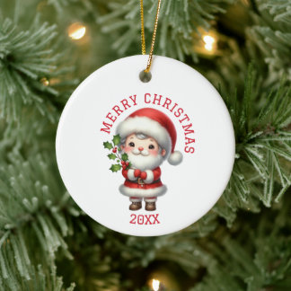 Cute Gnome Christmas Ceramic Tree Decoration