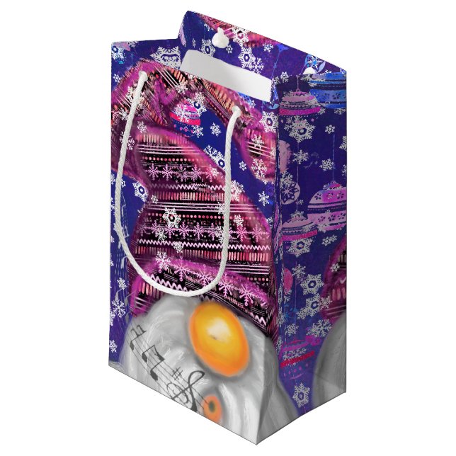Cute Gnome Christmas Gift Bag (Front Angled)