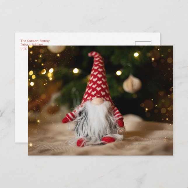 Cute Gnome Christmas Holiday Postcard (Front/Back)