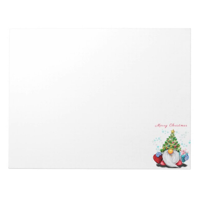 Cute Gnome Christmas Notepad (Front)