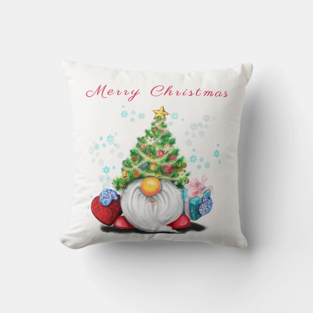Cute Gnome Christmas Pillow (Front)