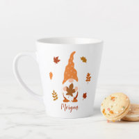 Cute Gnome Fall Custom Name Falling Leaves