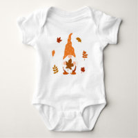 Cute Gnome Fall Custom Name Falling Leaves T-Shirt