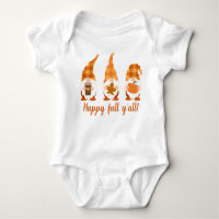 Cute Gnome Fall Custom Name Falling Leaves T-Shirt