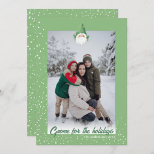 Cute Gnome for the Holidays Family Photo Holiday Card