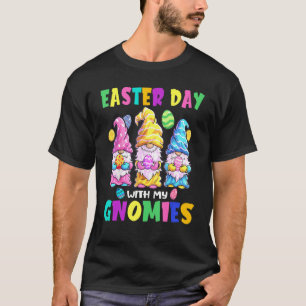Cute Gnome Happy Easter With My Gnomie Bunny Eggs  T-Shirt
