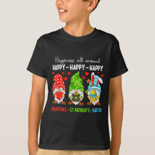 Cute Gnome Happy Valentines St Patricks Easter Hol T-Shirt