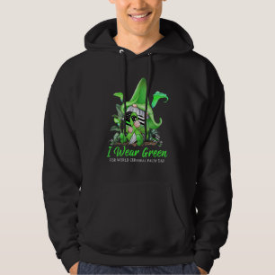 Cute Gnome Holding Green Ribbon World Cerebral Pal Hoodie