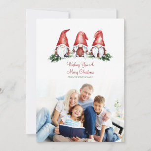 Cute Gnome Holiday Photo Card