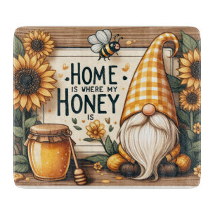 Cute Gnome Home Is Where My Honey BEE Cutting Board