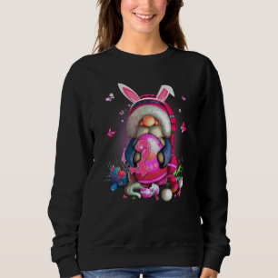 Cute Gnome Hugs Bunny Happy Easter Egg Hunting Gno Sweatshirt