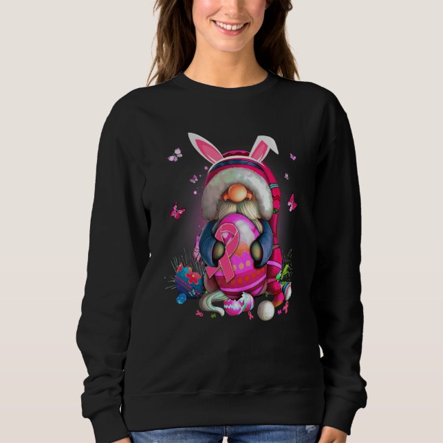 Cute Gnome Hugs Bunny Happy Easter Egg Hunting Gno Sweatshirt (Front)