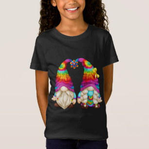 Cute Gnome In 70s Outfit Shows Peace Sign In Hippi T-Shirt