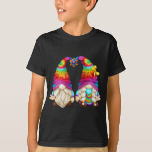 Cute Gnome In 70s Outfit Shows Peace Sign In Hippi T-Shirt