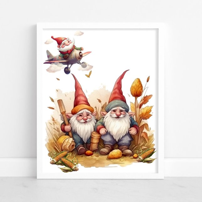 Cute Gnome In Farm Poster  (Creator Uploaded)