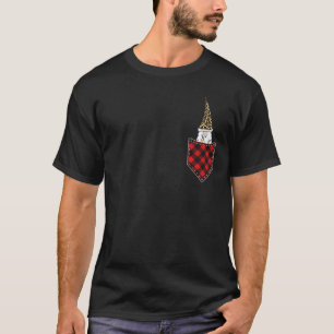 Cute Gnome In Pocket Gnome  Leopard Red Plaid Chri T-Shirt
