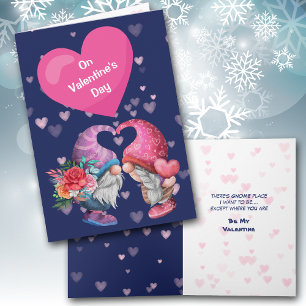Cute Gnome Love and Hearts Valentine Card