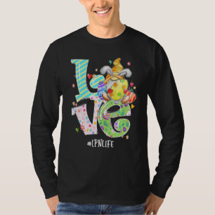 Cute Gnome Lpn Life Nurse Bunny Funny Easter Day C T-Shirt