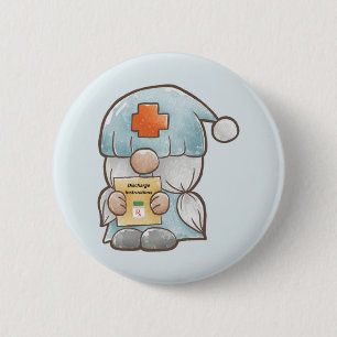 Cute Gnome Medical Nurse  6 Cm Round Badge
