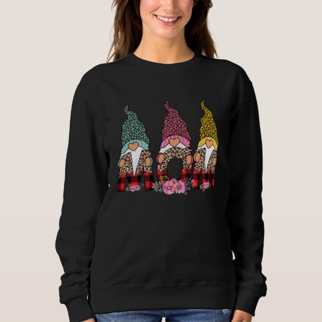 Cute Gnome Mom Happy Mothers Day Art Floral For Mo Sweatshirt (Front)