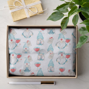 Cute Gnome Nurse Doctor Medical Staff Gift Wrap Tissue Paper