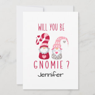 Cute Gnome Personalised Romanitic Valentine Holiday Card