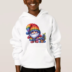 Cute Gnome Picking Blackberries in a Forest Scene