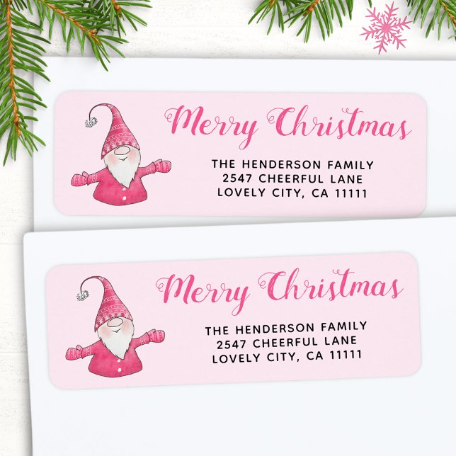 Cute Gnome Pink Christmas Address (Creator Uploaded)