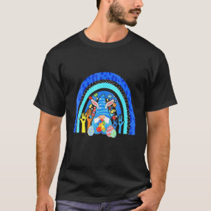 Cute Gnome Rainbow Autism Awareness Easter Day 202 T-Shirt