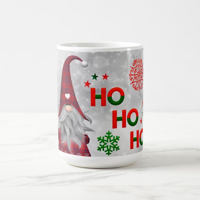 Cute Gnome Santa Christmas snowflake Coffee Mug (Center)