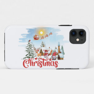 Cute Gnome, Snowman Celebrating Christmas Holiday Case-Mate iPhone Case