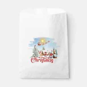 Cute Gnome, Snowman Celebrating Christmas Holiday Favour Bags