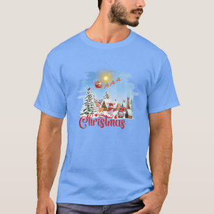 Cute Gnome, Snowman Celebrating Christmas Holiday T-Shirt