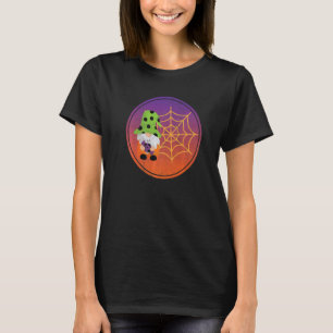 Cute Gnome Spider Web Halloween Vibes Artwork   T-Shirt