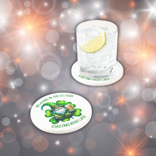 Cute Gnome St Patrick's Day with Beer Coaster