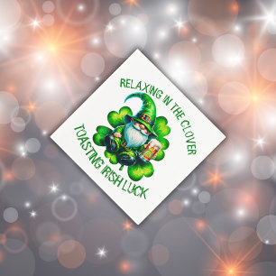 Cute Gnome St Patrick's Day with Beer Napkin