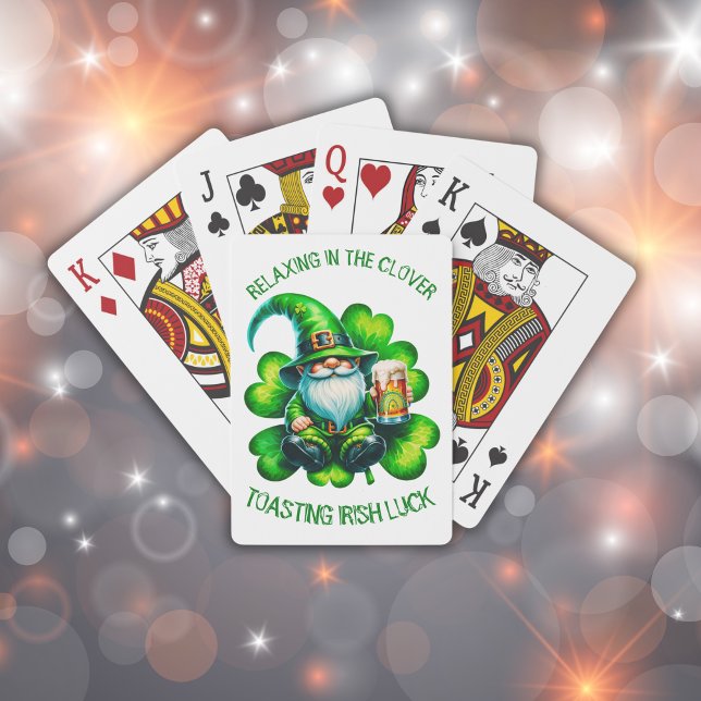 Cute Gnome St Patrick's Day with Beer | Playing Cards (Creator Uploaded)