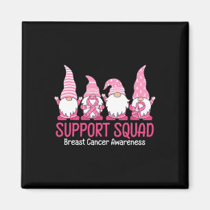 Cute Gnome Support Squad Breast Cancer Awareness Magnet