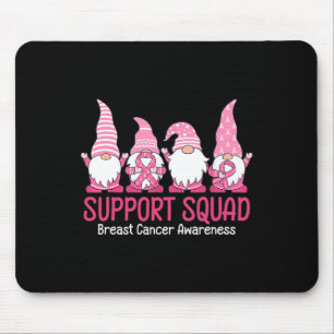 Cute Gnome Support Squad Breast Cancer Awareness Mouse Pad