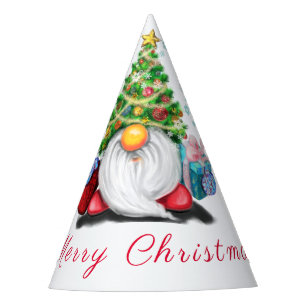 Cute Gnome with Christmas Tree Hat and Gift - Fun 