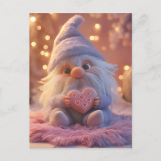 Cute Gnome with Heart: Valentine's Day Design Holiday Postcard