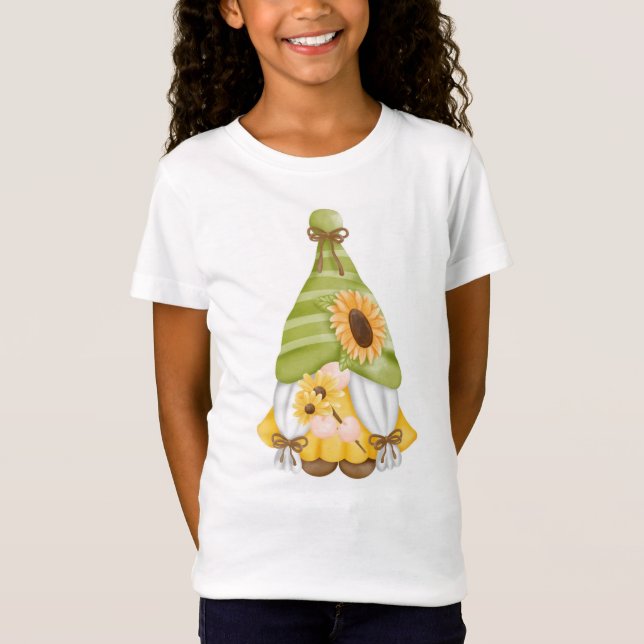 Cute Gnome with Sunflower T-Shirt (Front)
