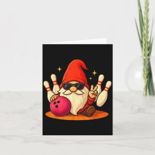 Cute Gnome With Sungles Gnome Playing Bowling Men Card