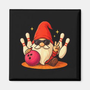 Cute Gnome With Sungles Gnome Playing Bowling Men Magnet