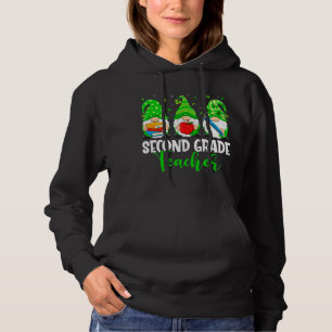 Cute Gnomes 2nd Grade Teacher Squad St Patricks Da Hoodie