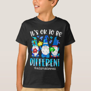 Cute gnomes autism awareness to be different puzzl T-Shirt