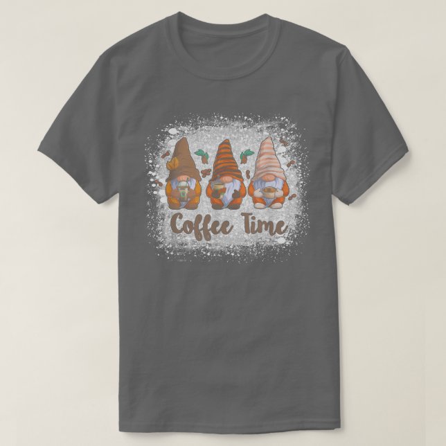 Cute Gnomes Coffee Time Caffeine  T-Shirt (Design Front)